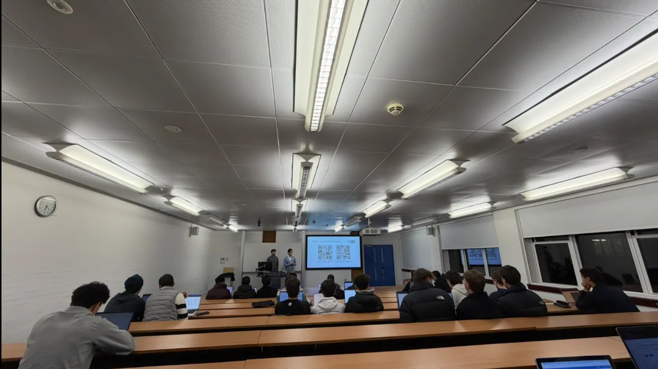 Members listening during a society speaker session
